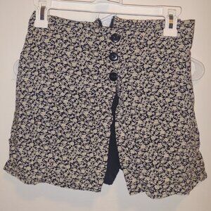 Small - Cream and Black Floral Skort